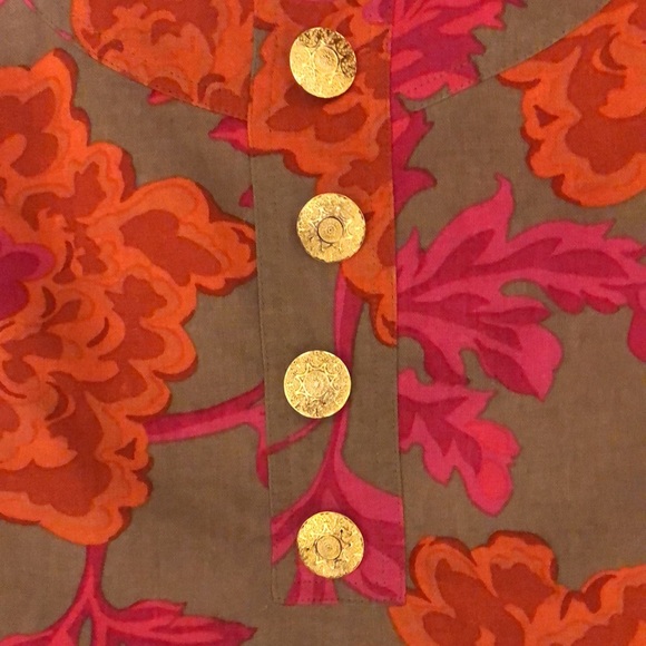 New Direction Elegant Linen and Rayon Floral Dress - Picture 2 of 7